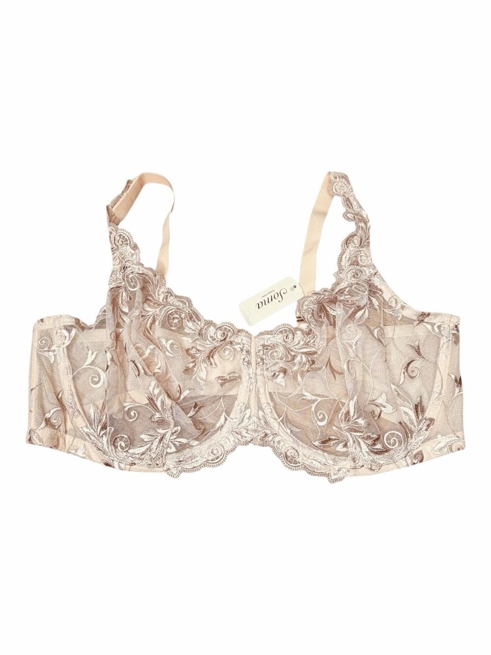 Soma Sensuous Lace Light Nude Unlined Bra 44DD NWT